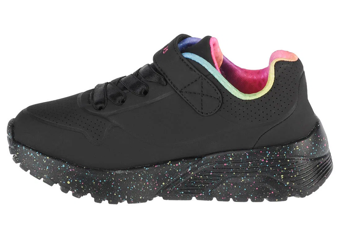 Детские кроссовки для девочек с принтом Uno Lite Rainbow Specks Skechers, Schwarz — фото 2