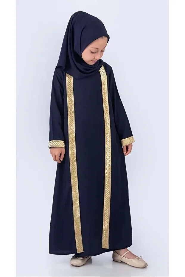 Женское платье для молитвы с длинным рукавом Medina silk fabric Mnk Baby&Kids, Navy Blue — фото 3