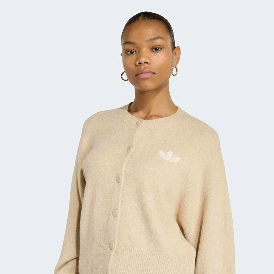 Женский свитшот adidas Essentials Knit, Кремовый — фото 4