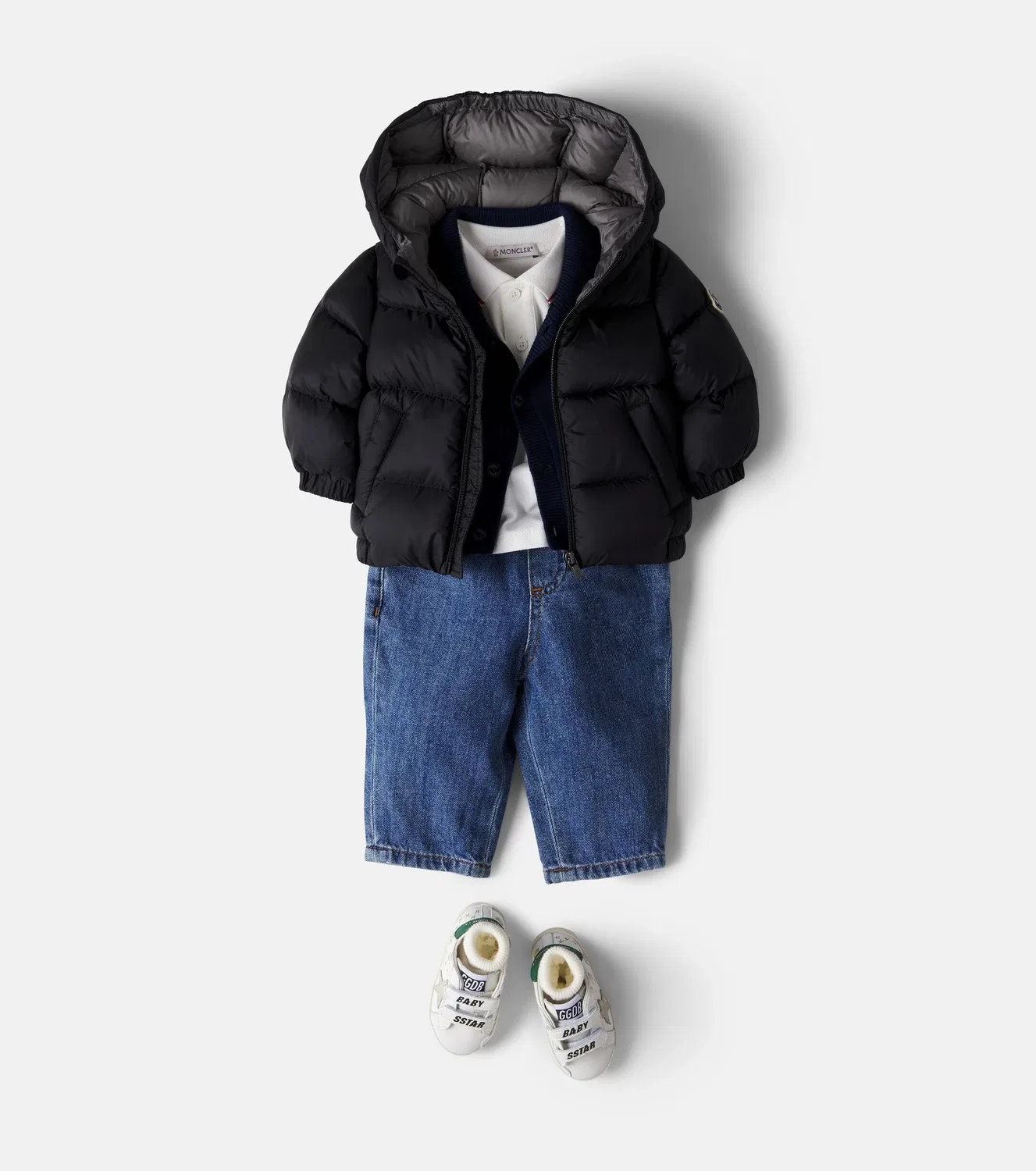 Детская легкая куртка с капюшоном Moncler Enfant, черный — фото 2