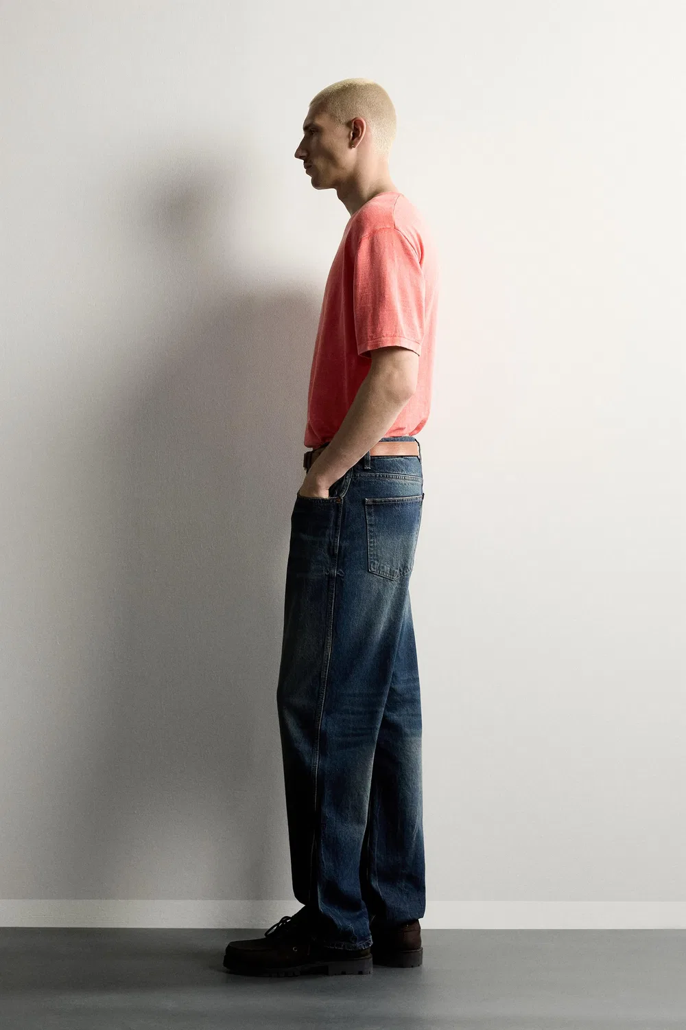 Футболка из текстурированного вяза ZARA, Coral — фото 4