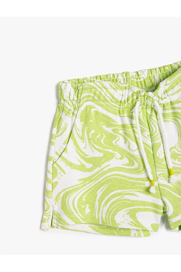 Детские шорты для девочек хлопковые Koton, Green Patterned — фото 3