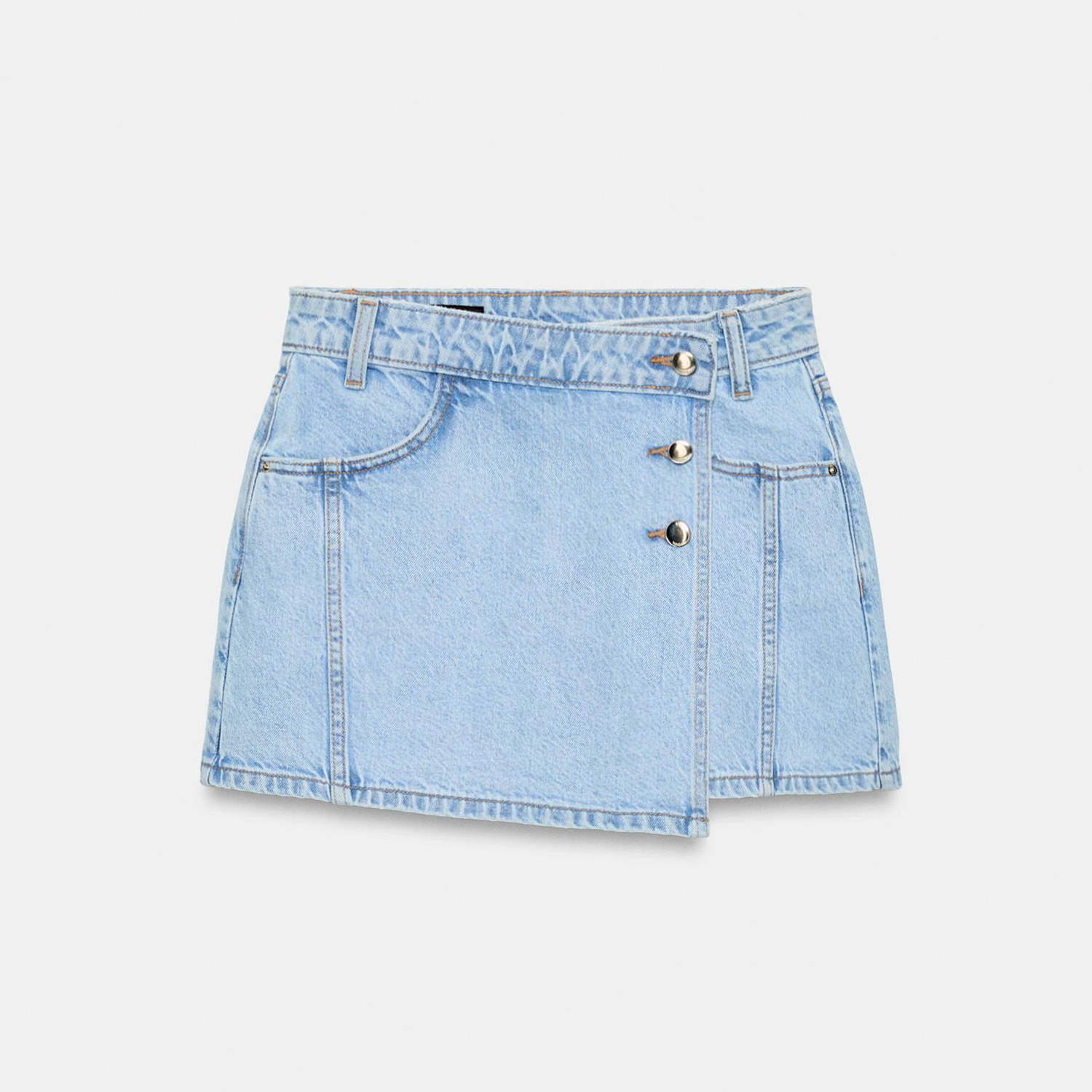 Юбка-шорты Zara Z1975 Wrap Denim, светло-синий