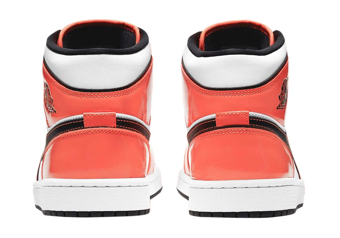 Детские кроссовки для мальчиков с принтом Air 1 Mid NIKE, Turf Orange Black White — фото 3