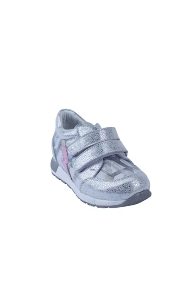 Детские туфли для девочек кожаные Angelokids, Silver