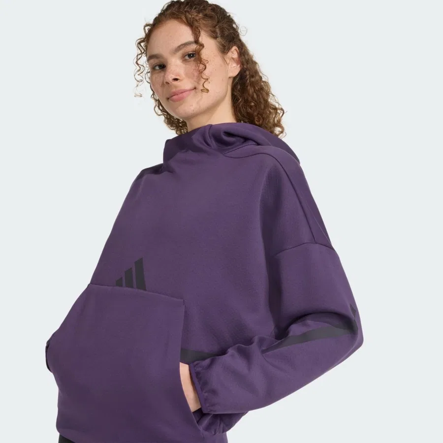 Женский худи с капюшоном Z.n.e. adidas, Фиолетовый — фото 4