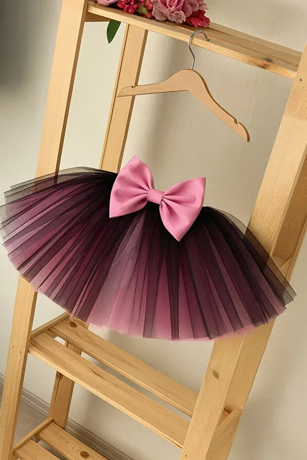 Детская юбка для девочек с принтом Madyabutik, Black/Pink — фото 2