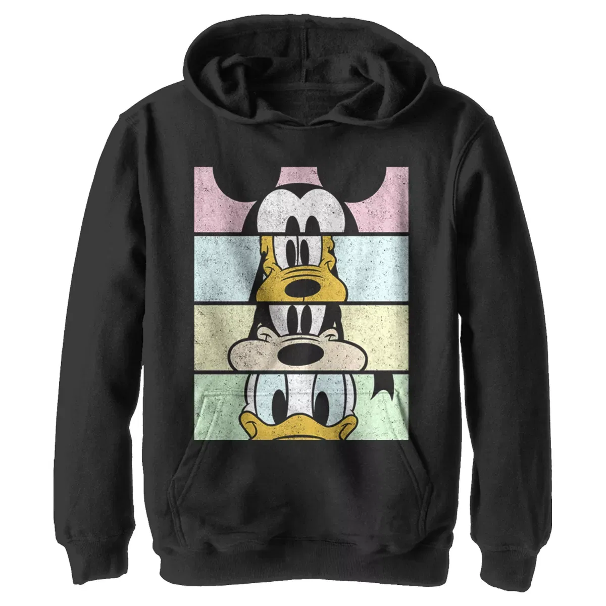 Детский худи с принтом Cropped Portraits Mickey Mouse & Friends, Black