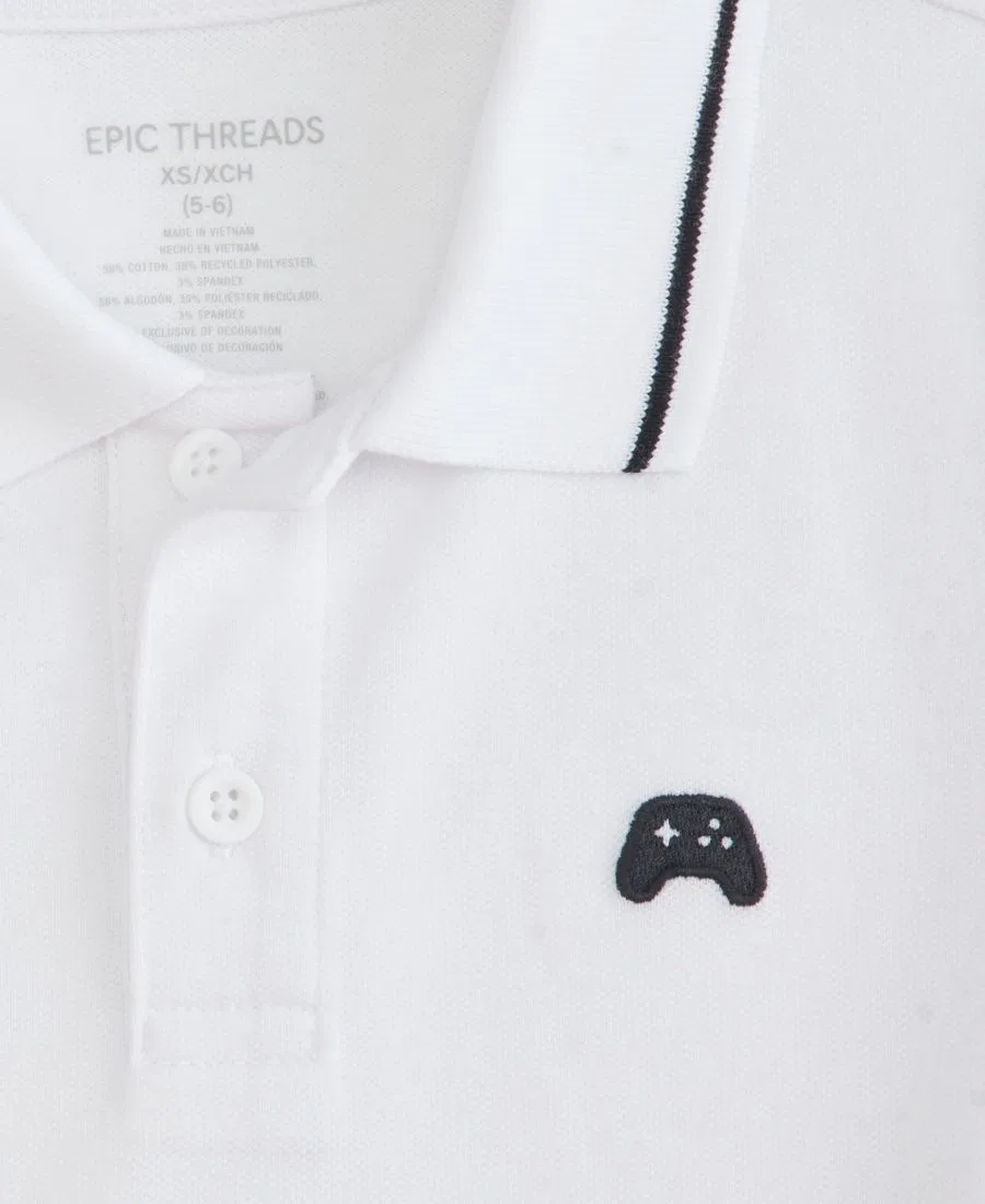 Поло с пике-вязанием и эмблемой бейсбола Epic Threads, Bright White — фото 2