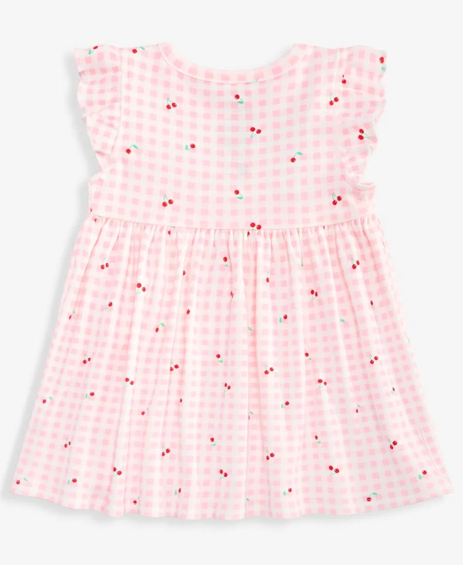 Платье с воланами на рукавах с принтом Cherry-Print Gingham First Impressions, Pink Polish — фото 2