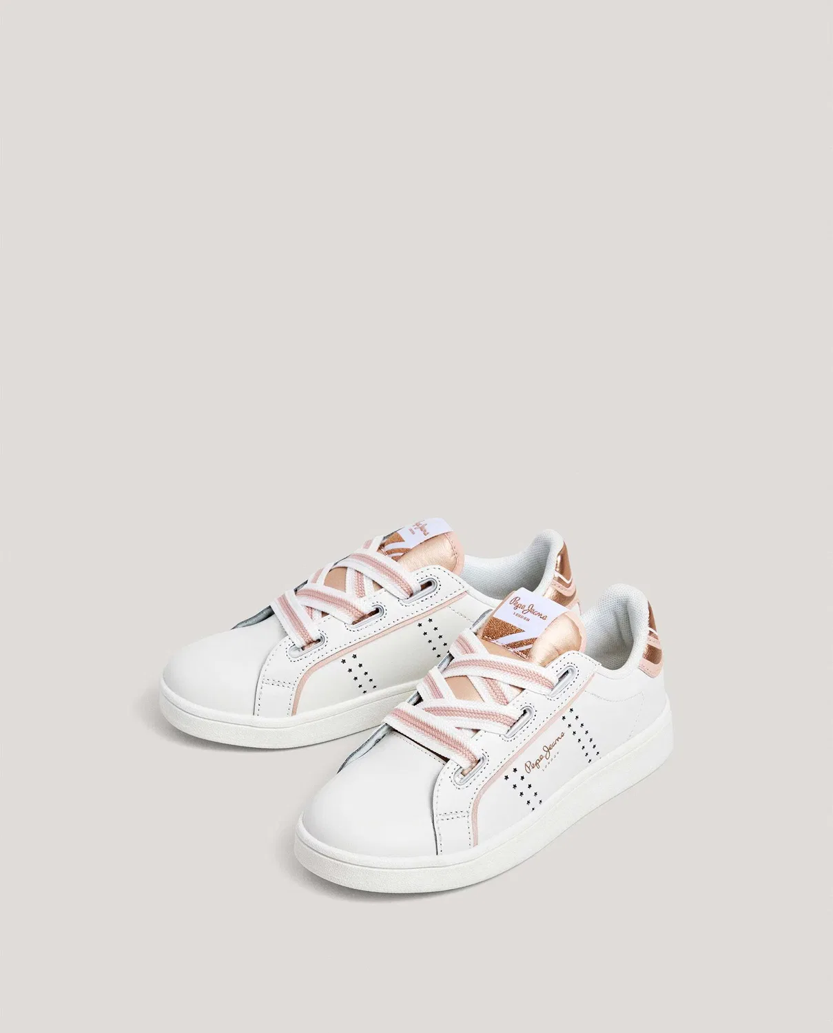 Детские кроссовки из натуральной кожи, Clásicas Microperforadas, Pepe Jeans, белый — фото 3