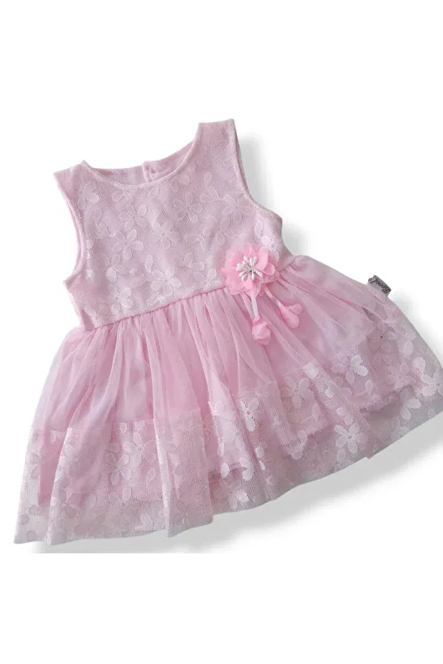Детское платье для девочек без рукавов с кружевом Becol Baby, Pink