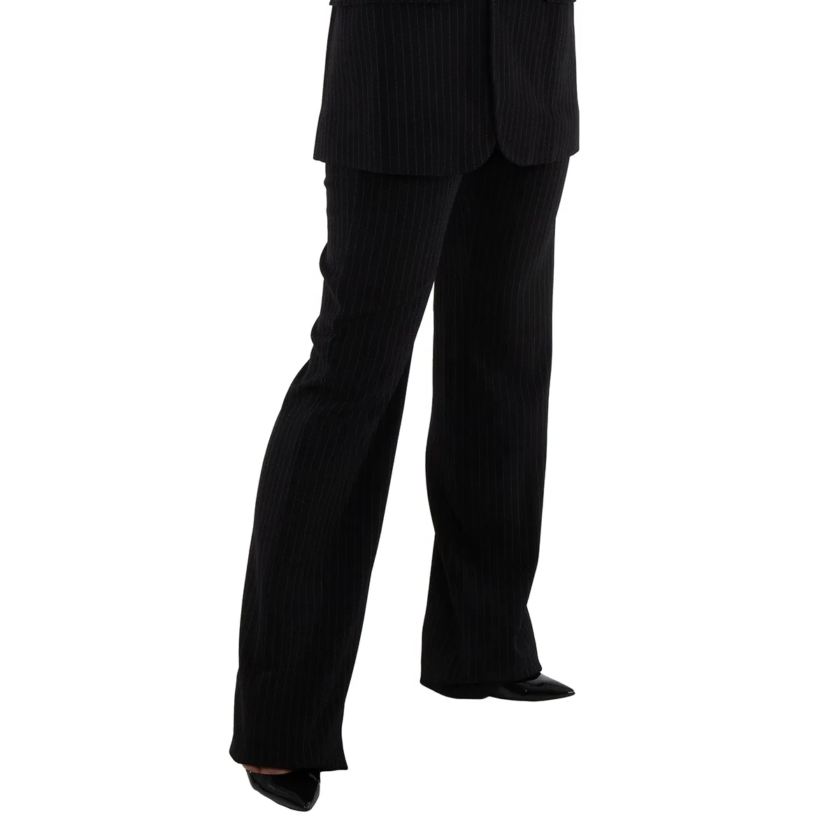 Брюки прямого кроя с полоской Pinstripe Straight-Leg Balenciaga, Black/White