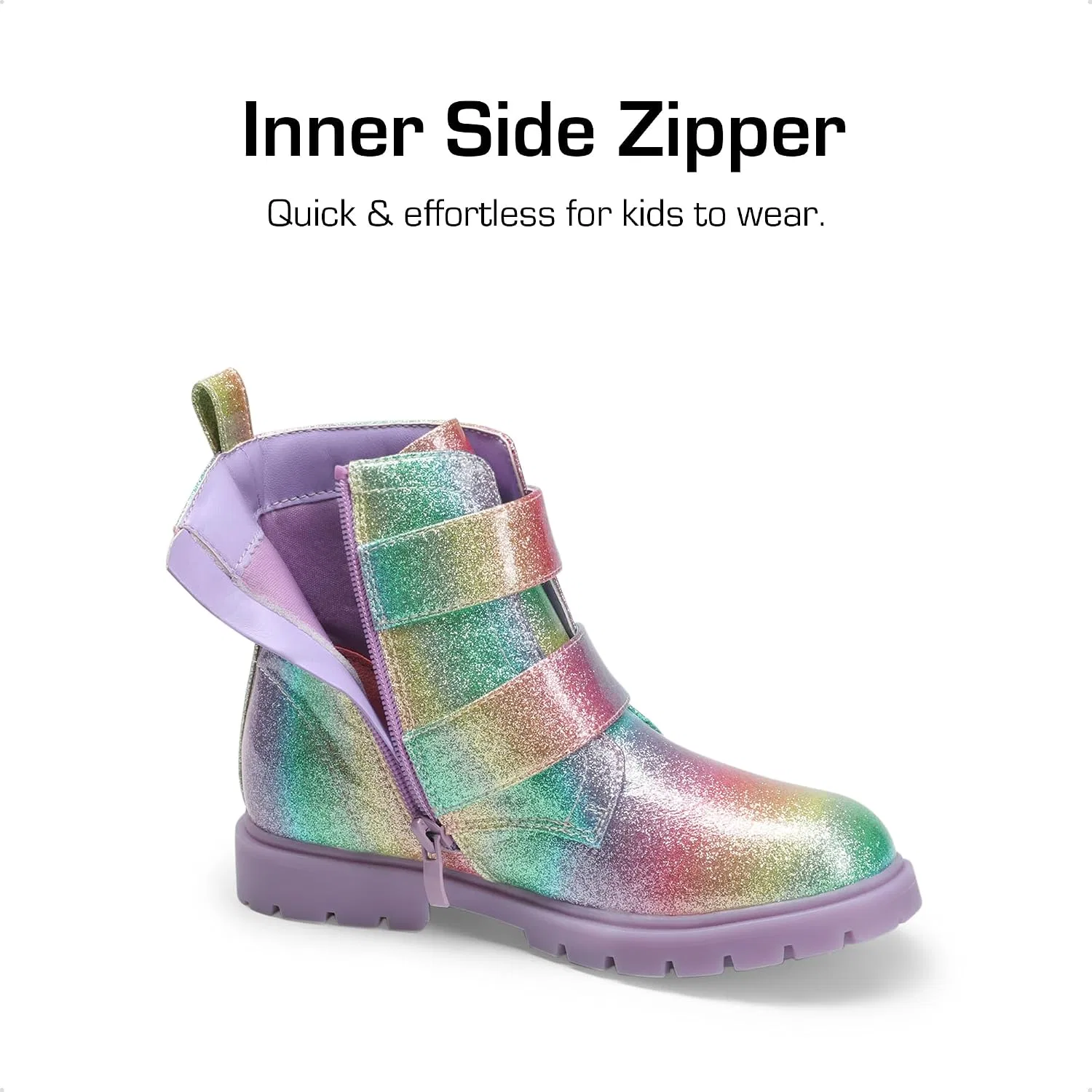 Детские ботинки для девочек на щиколотке с пряжками DREAM PAIRS, Rainbow — фото 3