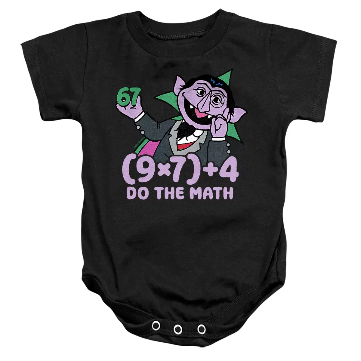 Детский боди с коротким рукавом Sesame Street The Count Do the Math, Черный