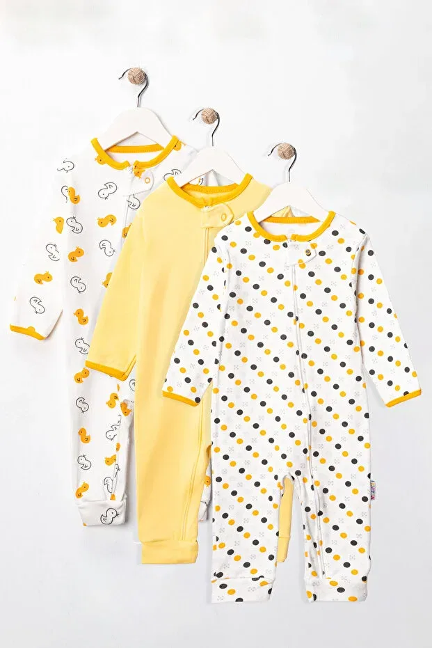Детский комбинезон с принтом Basics Mıdırık, Yellow-White-Black