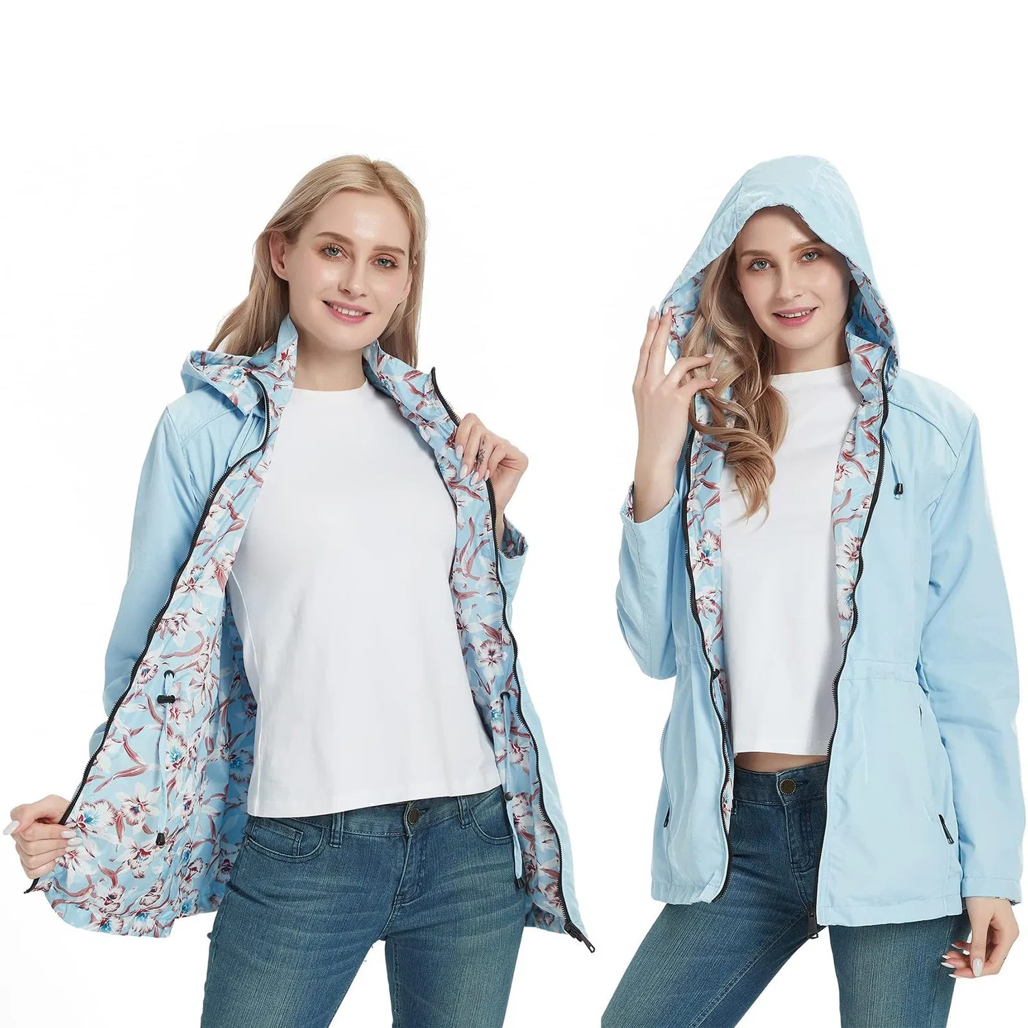 Женская ветровка с капюшоном Elegant Women's Windbreaker Jacket, 03 ABlue — фото 2