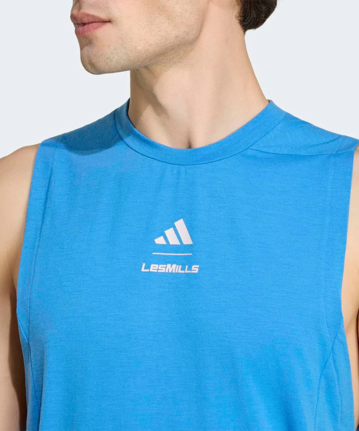 Мужской топ без рукавов с принтом Les Mills Graphic Adidas, Blue Other — фото 3
