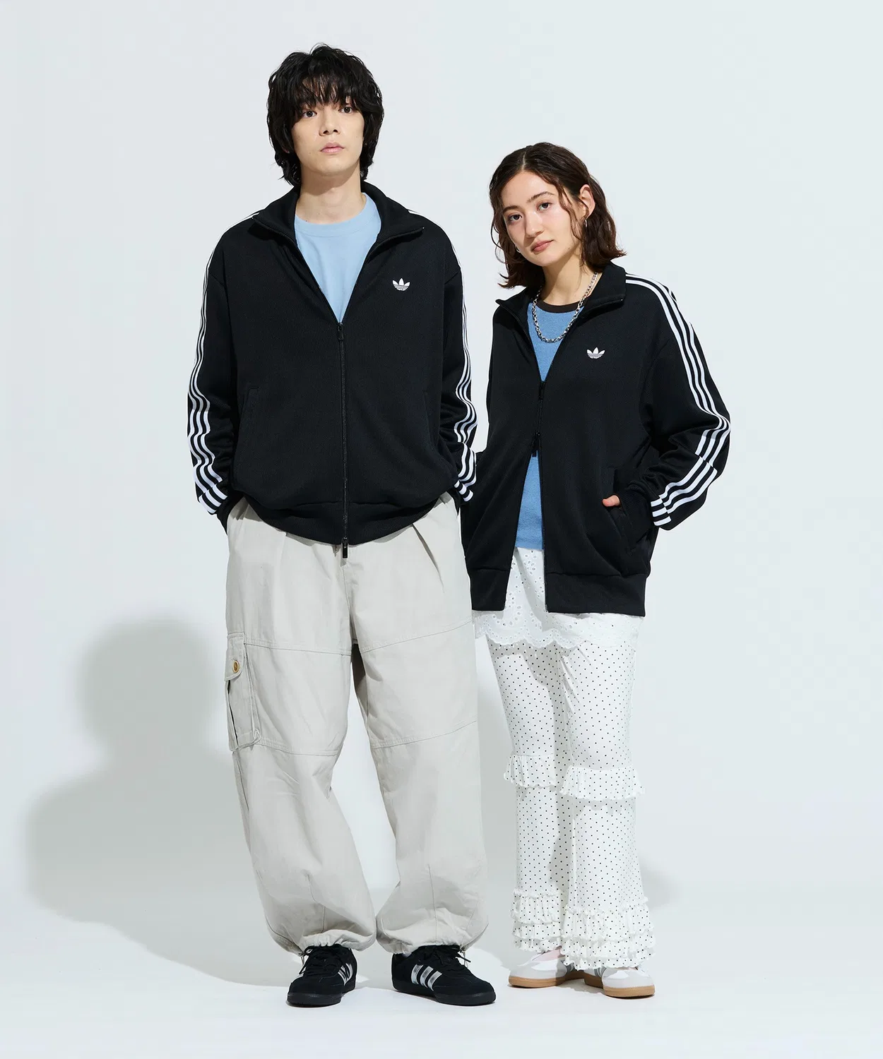 Женская куртка-трактор свободного кроя с принтом Adicolor FB Knit Track Top Adidas, Black — фото 2