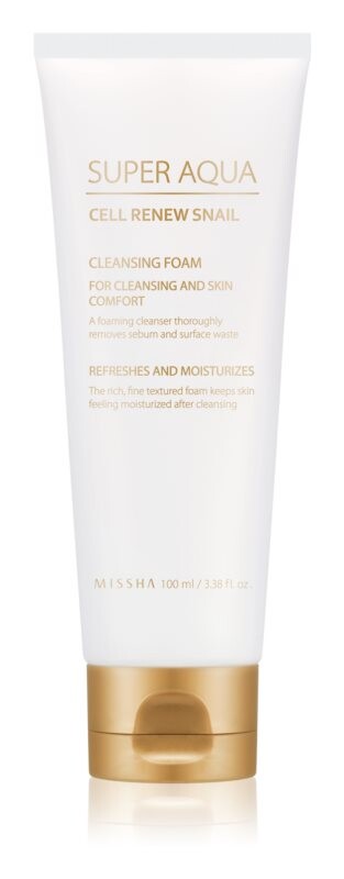 

Очищающая пенка с экстрактом слизи улитки Missha Super Aqua Cell Renew Snail