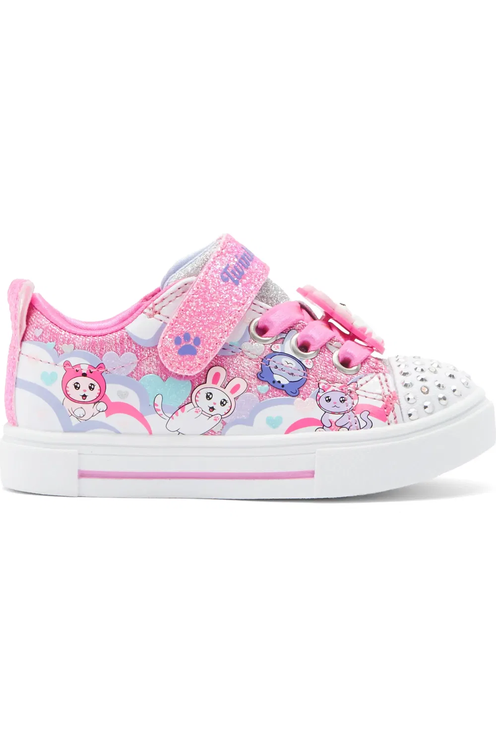 Детские кроссовки со светодиодами Twinkle Sparks Kittyverse SKECHERS, Pink Multi — фото 3