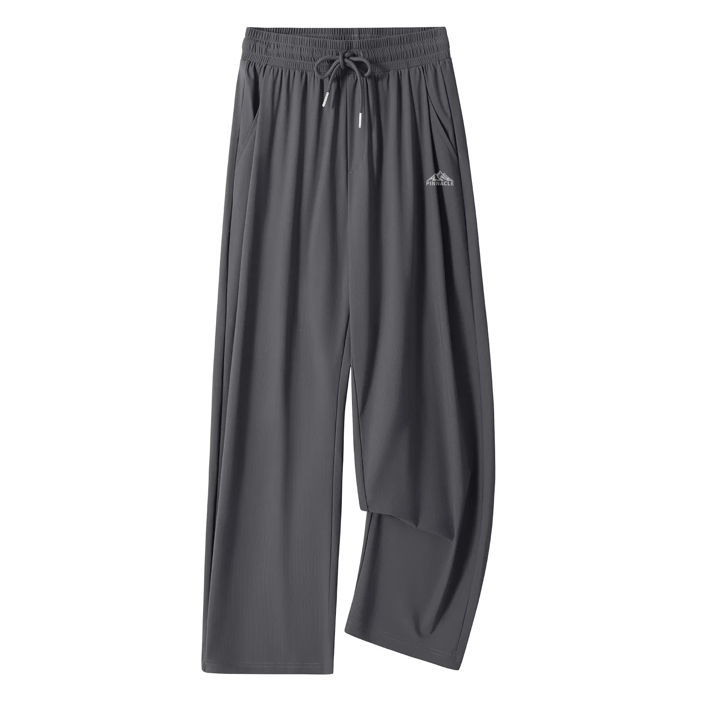 Детские спортивные брюки свободного кроя с логотипом MINISO, Цвет Lightweight Ice Silk Texture Dark Gray (Mb Iconic Peak Pants Logo)