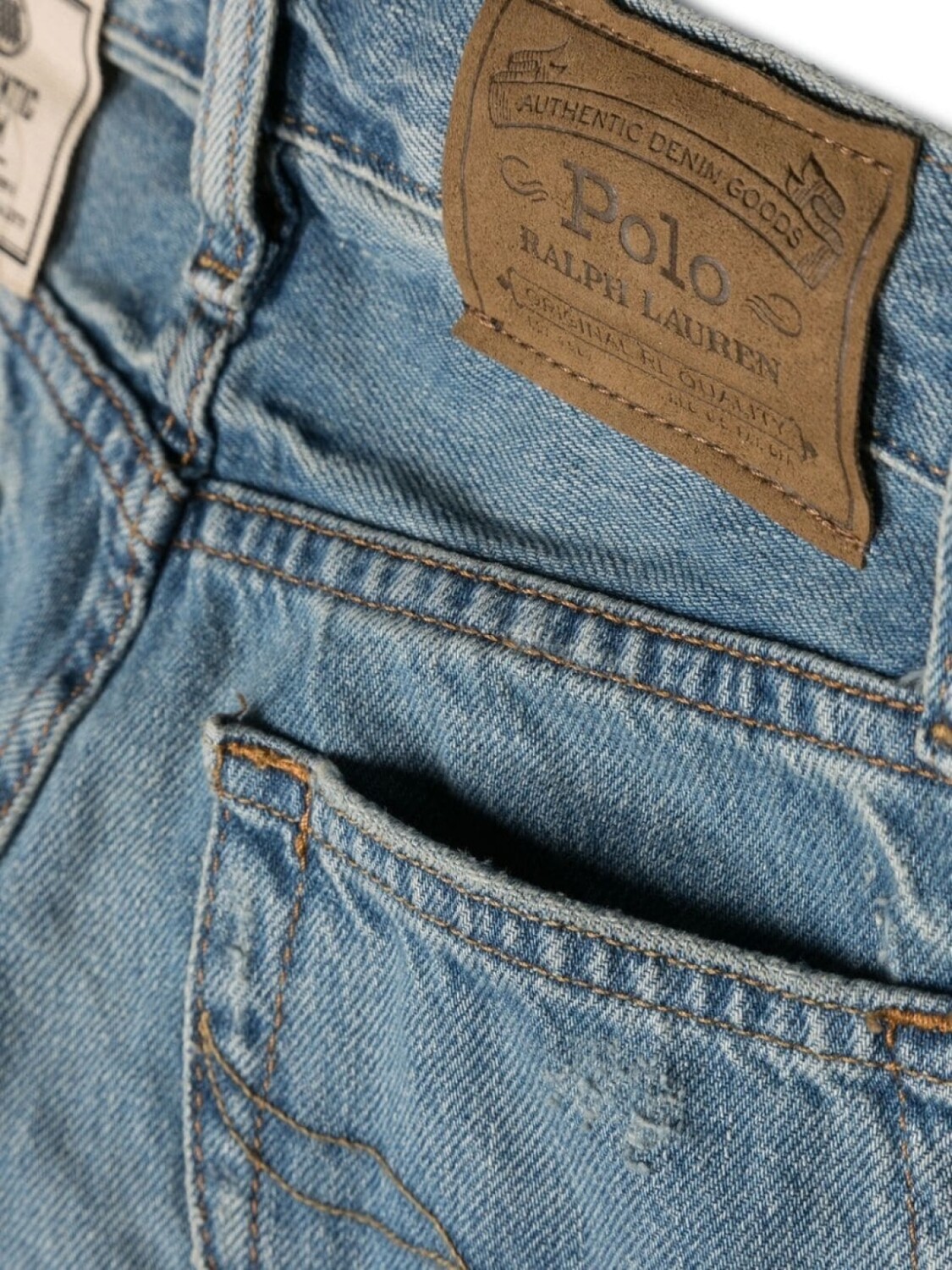 Ralph Lauren прямые джинсы с эффектом потертости, синий — фото 3