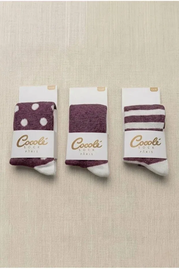 Детские колготки для девочек хлопковые комплект 3 шт Cocole Socks, Multicolor — фото 2