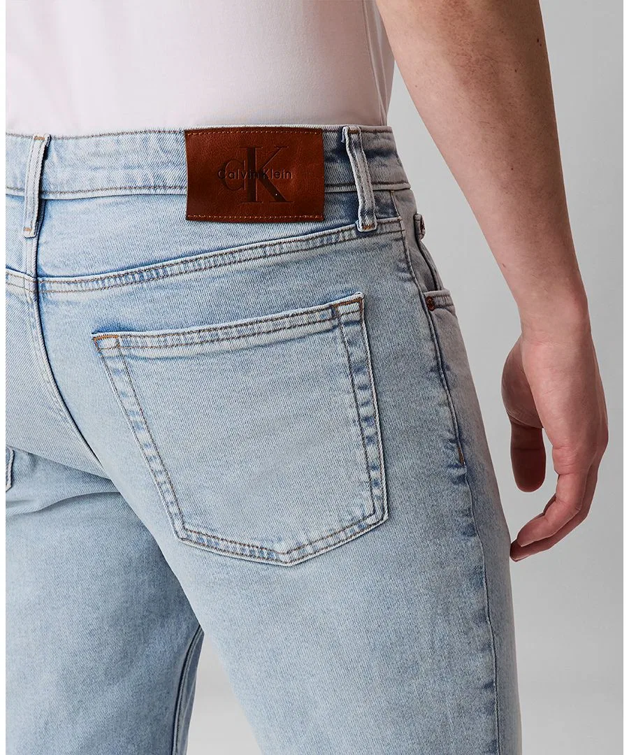 Джинсы узкого кроя из стрейч-денима Calvin Klein, Marbled Blue — фото 4