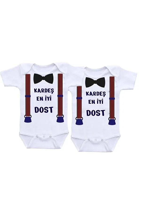 Детское боди для новорожденных с принтом Special Sister Best Friend Printed Baby Bodysuit For Twin Babies Tuğbababy, White