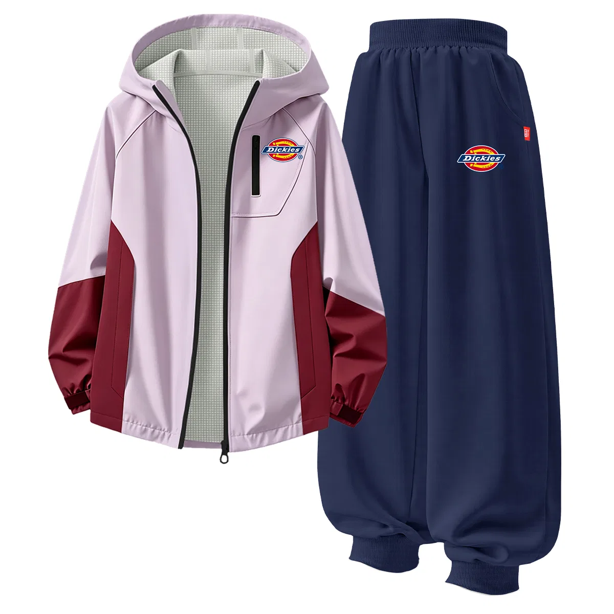 Детский спортивный костюм с капюшоном, Silicone Standard K Cloud Cherry Blossom Pink+Standard Thick K Navy Blue, Dickies