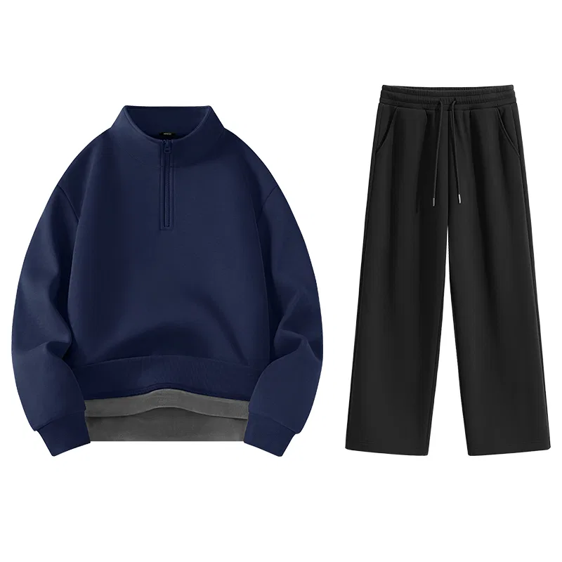 Детский комплект свитшотов с флисовой подкладкой MINISO, Navy Blue Black