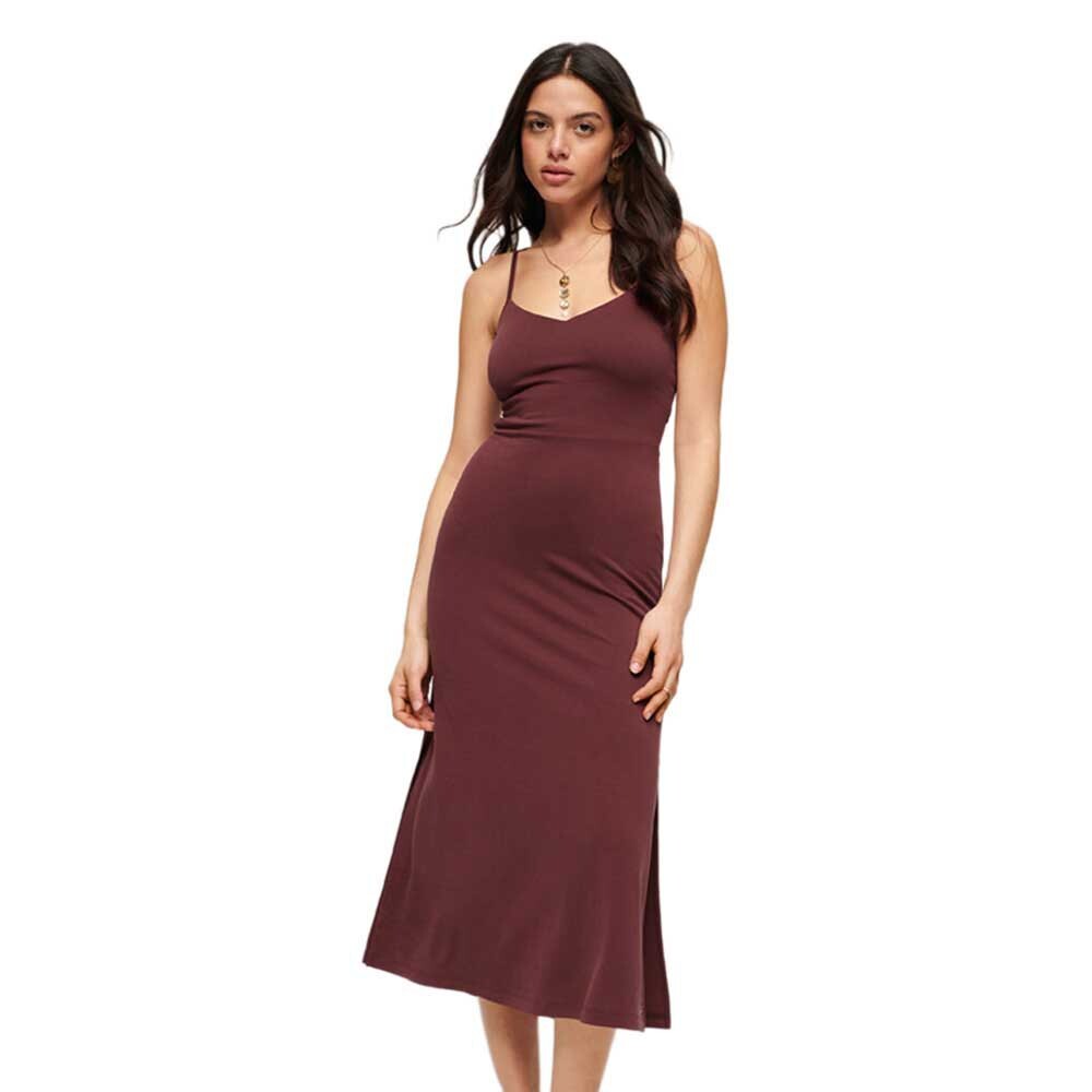 

Длинное платье Superdry Studios Jersey Open Back Sleveless, коричневый