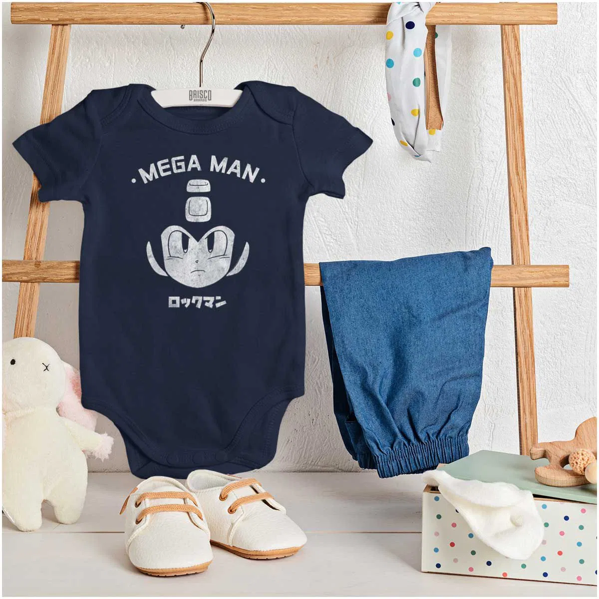 Детское боди-комбинезон с коротким рукавом Mega Man RockMan Brisco Brands, Navy — фото 3