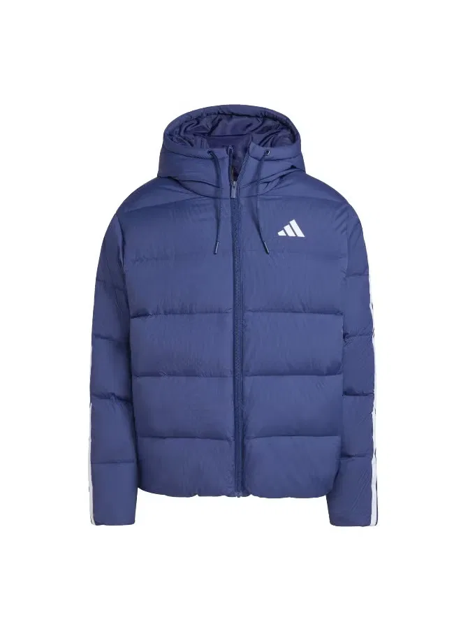 Куртка пуховик с капюшоном Ess 3s Adidas, темно-синий