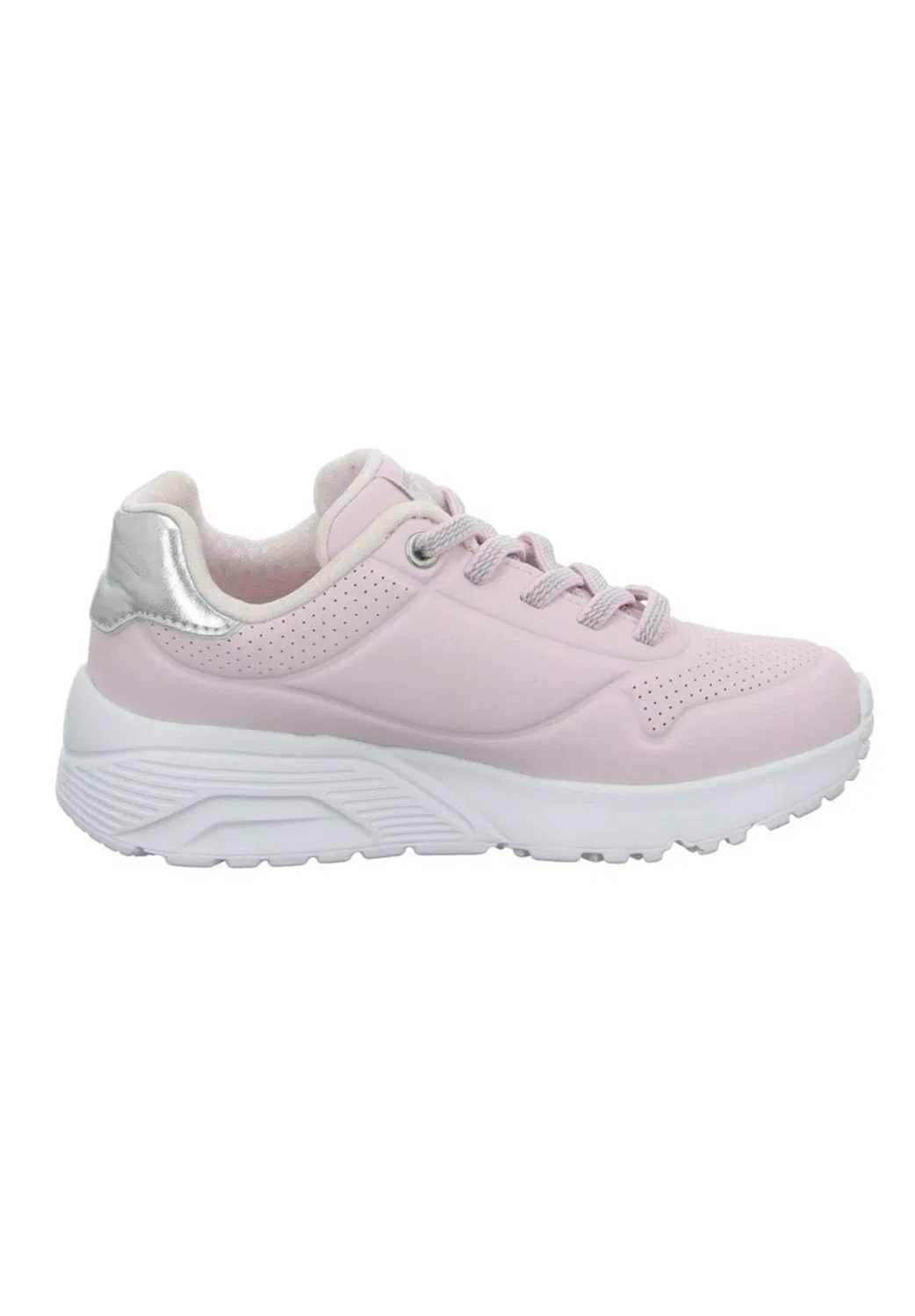 Детские кроссовки с металлическим покрытием UNO LITE METTALIC MODE Skechers, Rosa Silber Weiss — фото 2