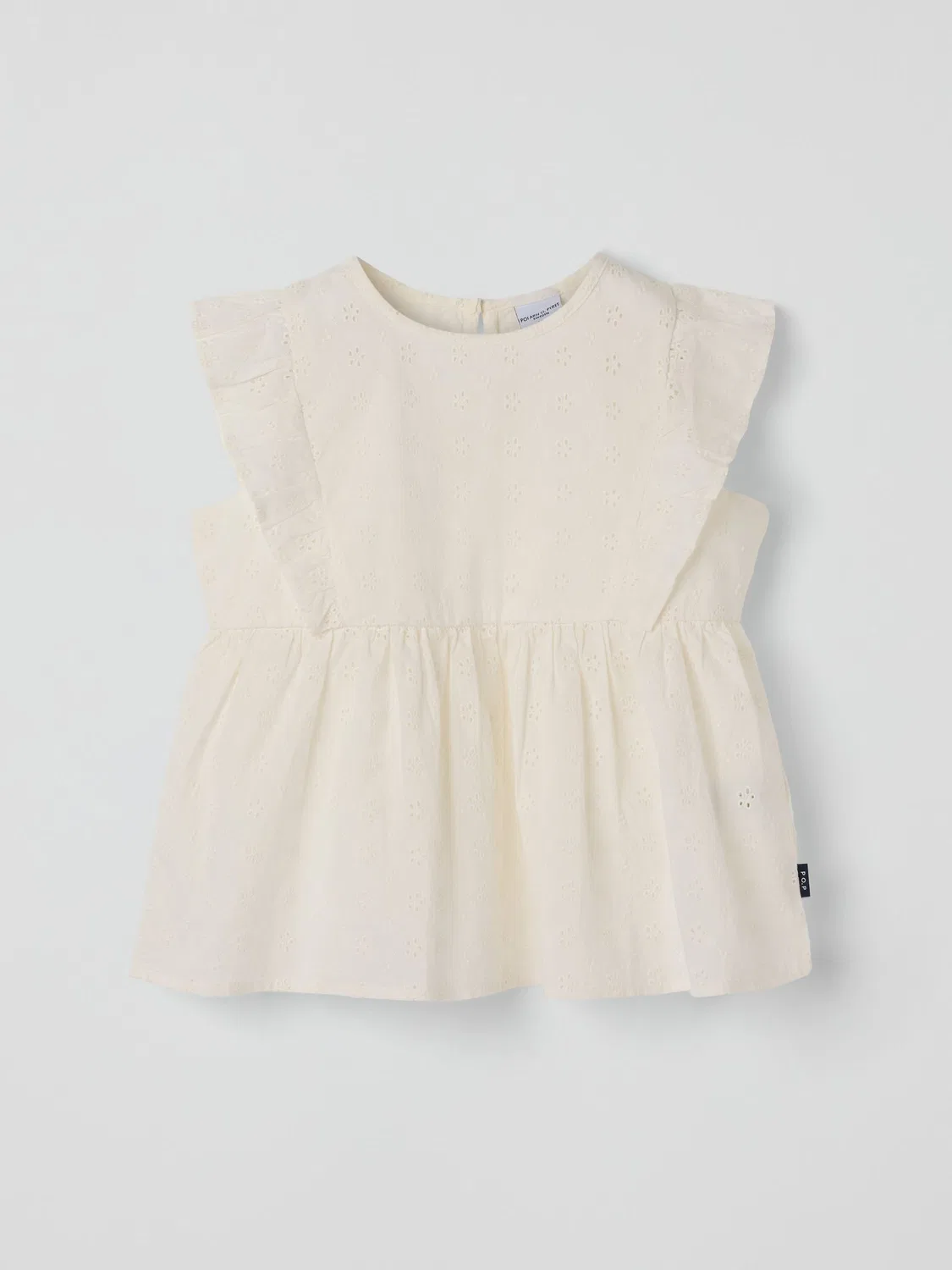 Блуза с рюшами, модель Organic Cotton Ruffled Blouse Polarn O. Pyret, белый