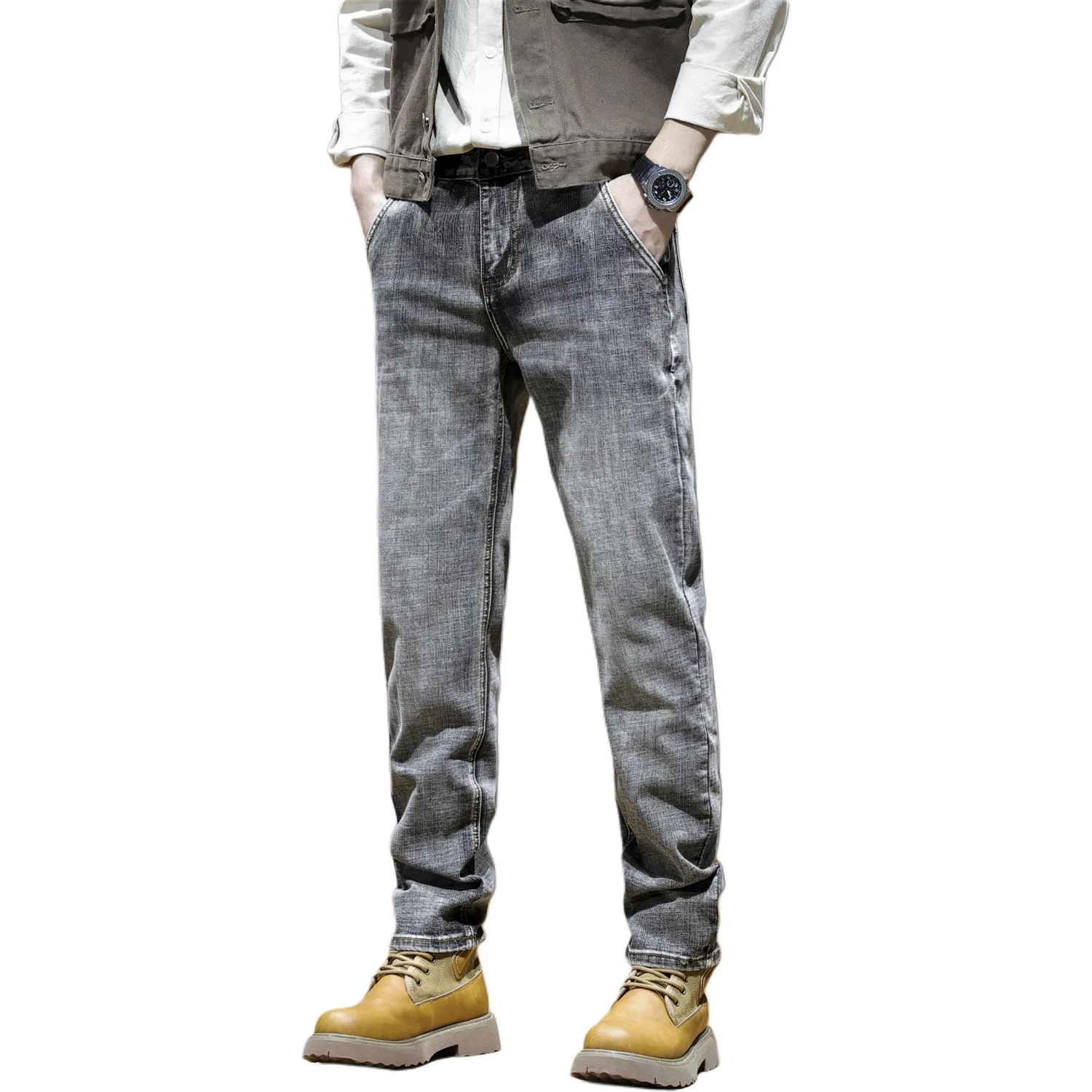 Детские джинсы прямого кроя Tonlion, Gray