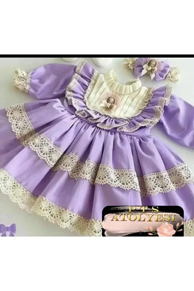 Детское платье для девочек хлопковое Prenses Tasarım Atolyesi, Lilac