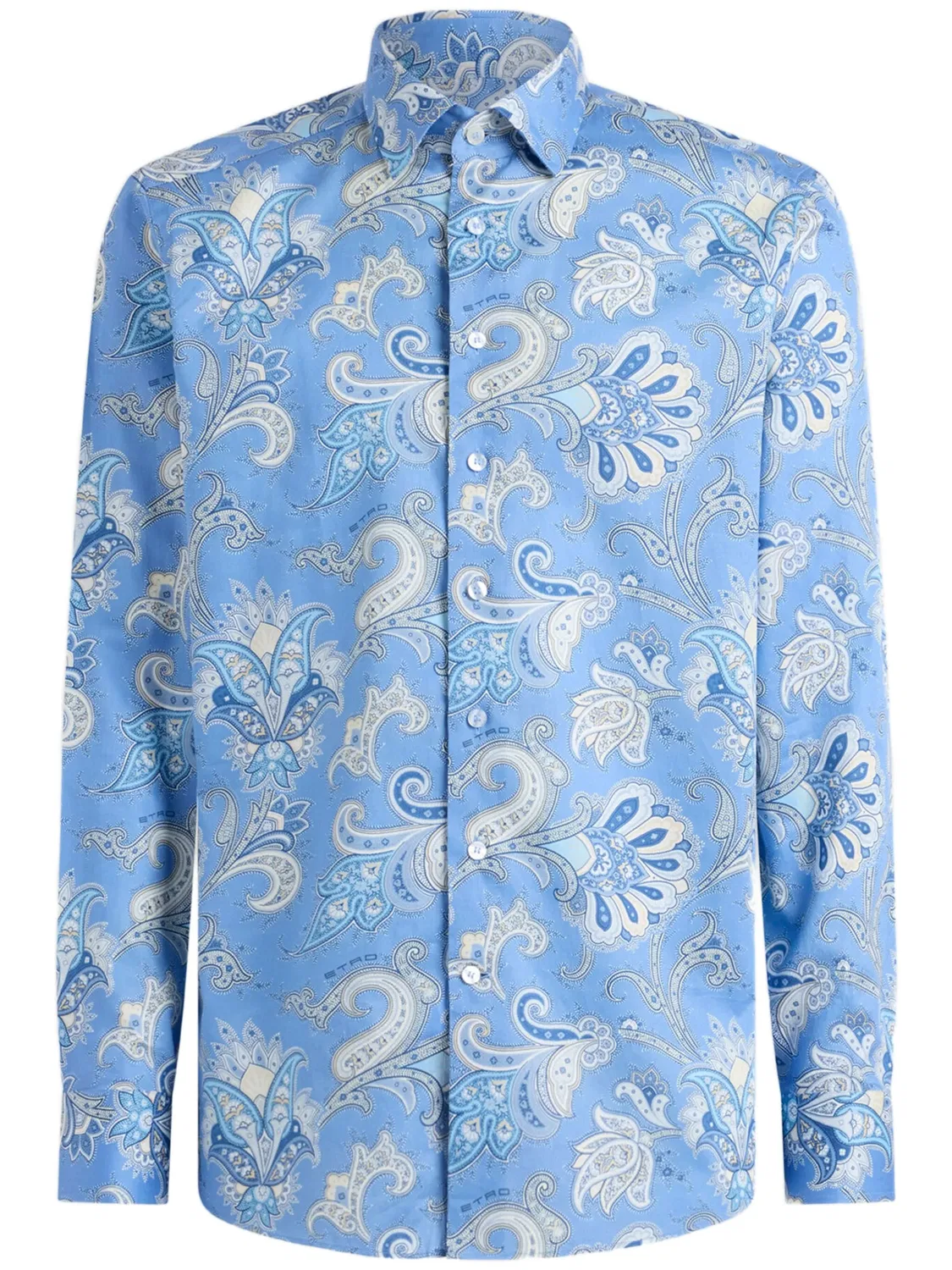 ETRO Синяя рубашка из 100% хлопка