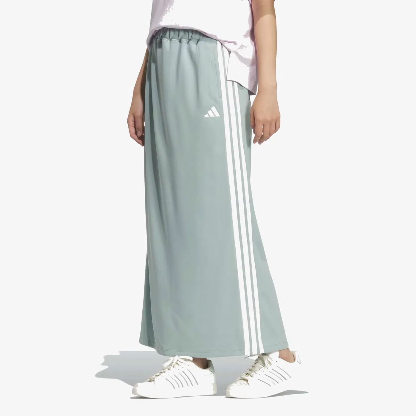 Юбка макси с 3 полосками Adidas, шалфейный — фото 3