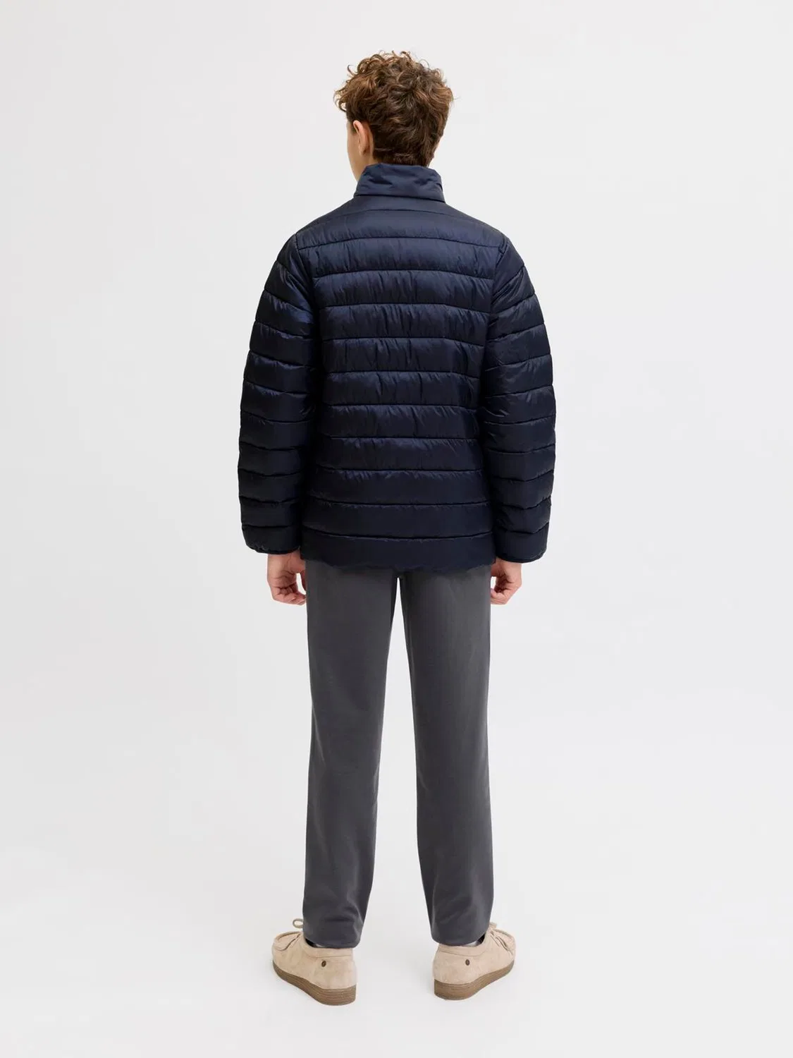 Пуховик укороченный Jack & Jones Junior Blue Light, синий — фото 3