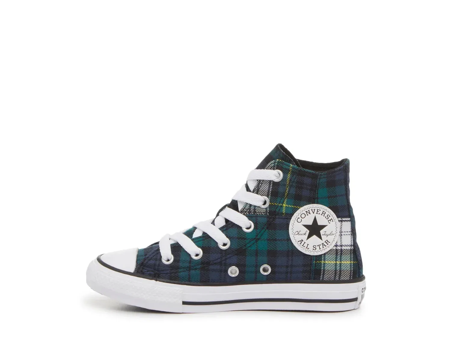 Кеды высокие Chuck Taylor All Star Plaid, Converse, сине-зеленый клетчатый — фото 3