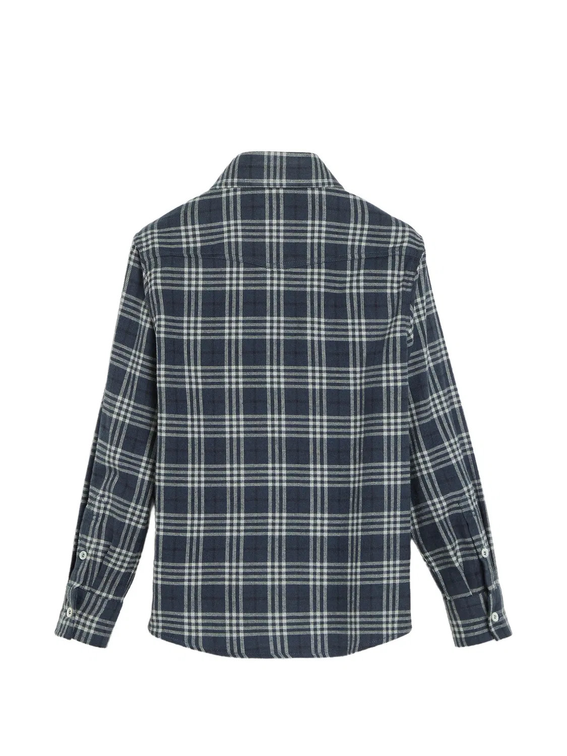 Рубашка в клетку тартан Brunello Cucinelli Kids, синий — фото 2