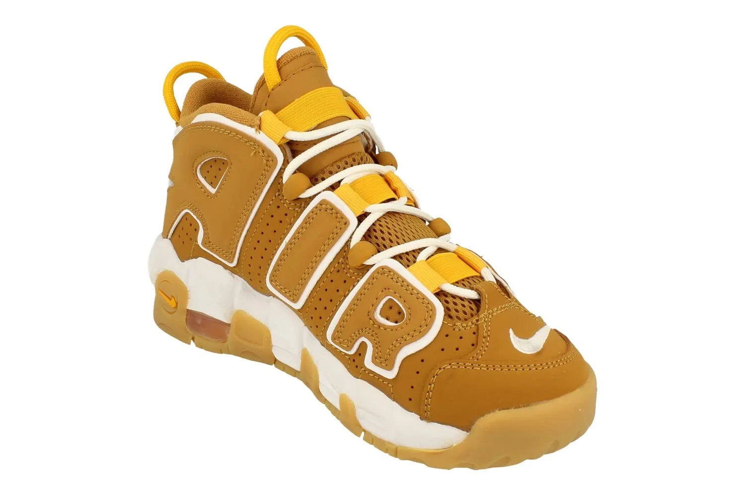 Детские кроссовки для мальчиков с принтом NIKE Air More Uptempo GS NIKE, Wheat White Pollen — фото 4