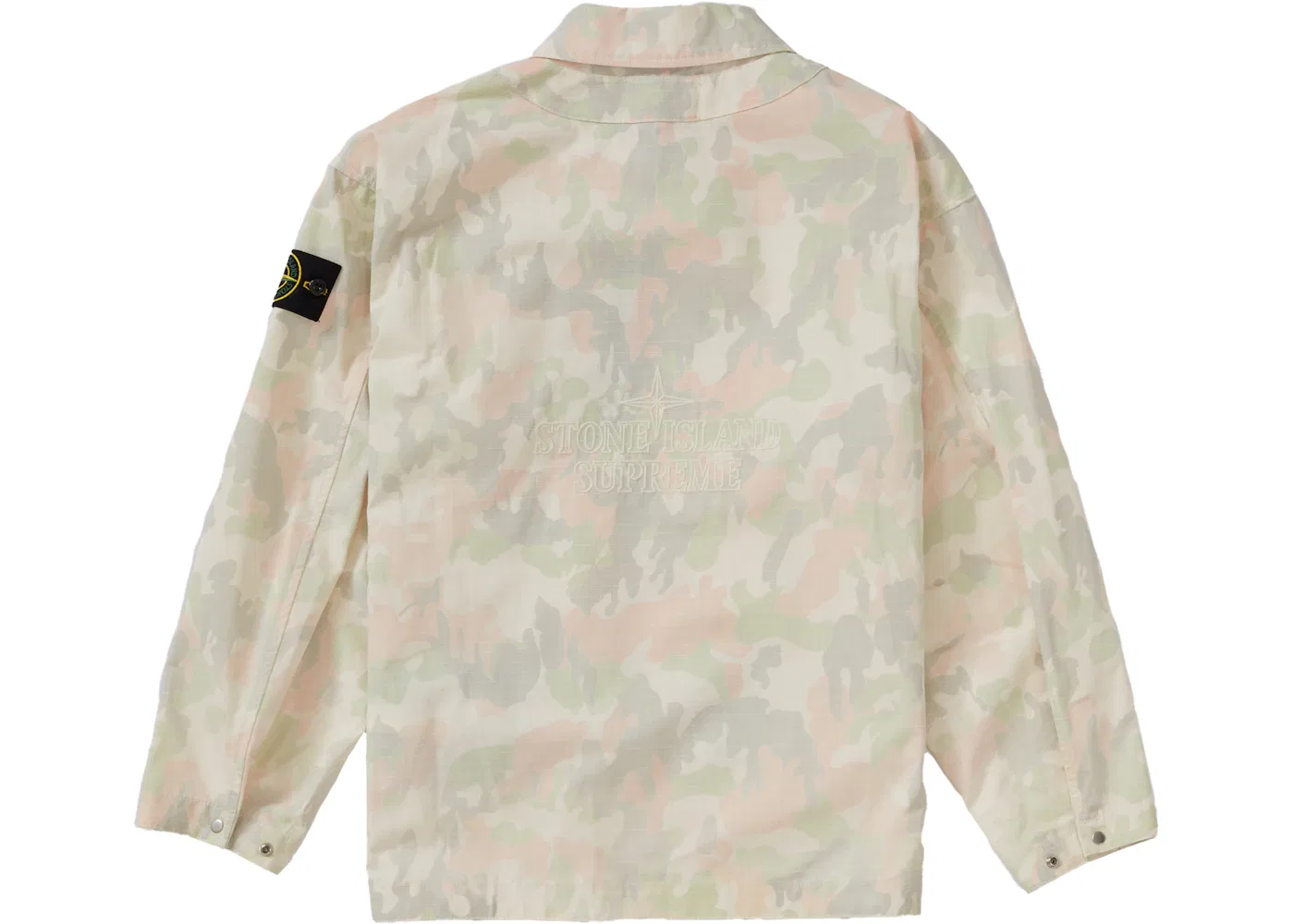 Мужская куртка с камуфляжным принтом Supreme Stone Island Reactive Ice Camo Ripstop Jacket, Tan — фото 3