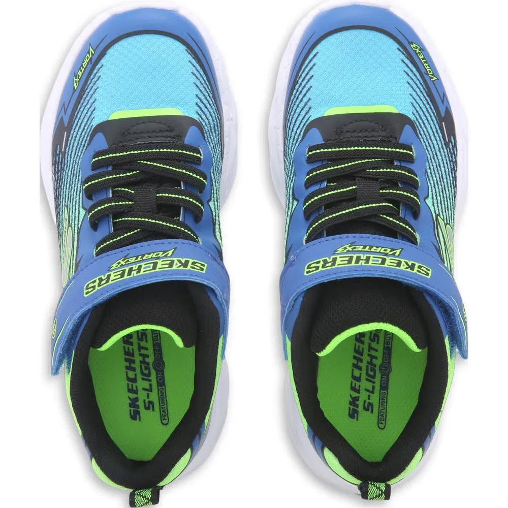 Детские кроссовки с подсветкой Vortex Skechers, Black/Blue/Lime — фото 4