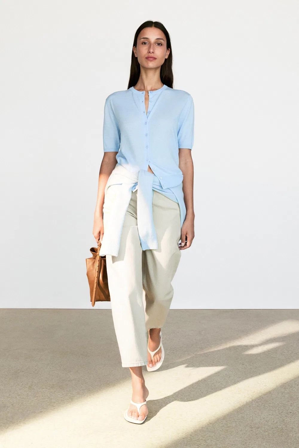 Кардиган Massimo Dutti Short Sleeve, небесно-голубой