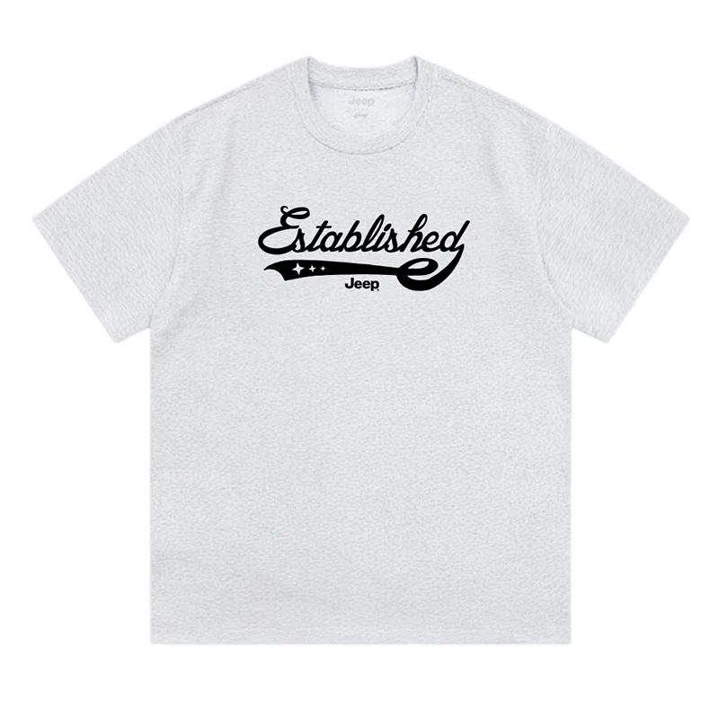 Детская футболка с круглым вырезом, хлопковая, модель Jeep, цвет Heather Grey
