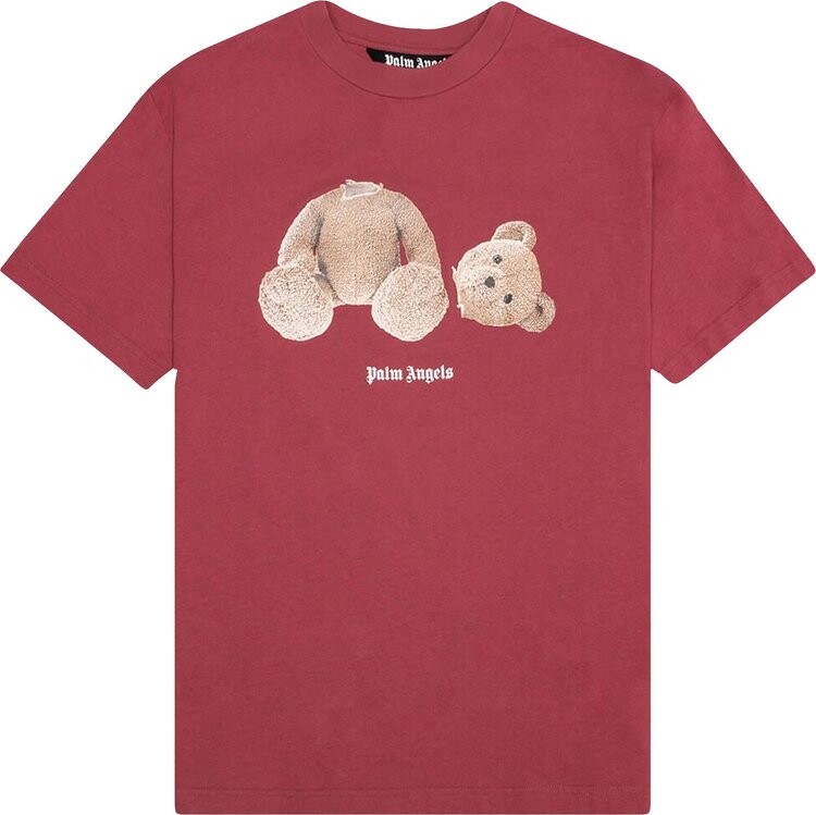 Футболка Palm Angels Bear Classic Tee 'Burgundy/Brown', красный — фото 2